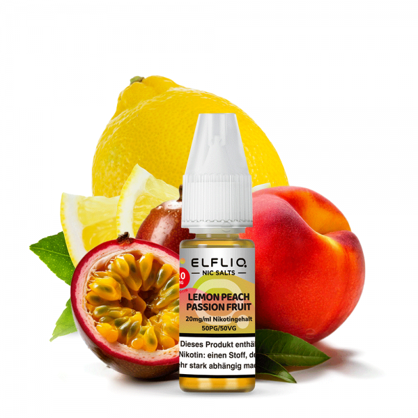 ELFBAR ELFLIQ Lemon Peach Passion Fruit Nikotinsalz Liquid 10ml