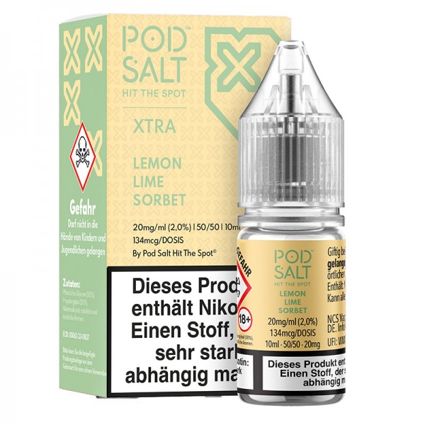Pod Salt Xtra Lemon Lime Sorbet Nikotinsalz Liquid 10ml