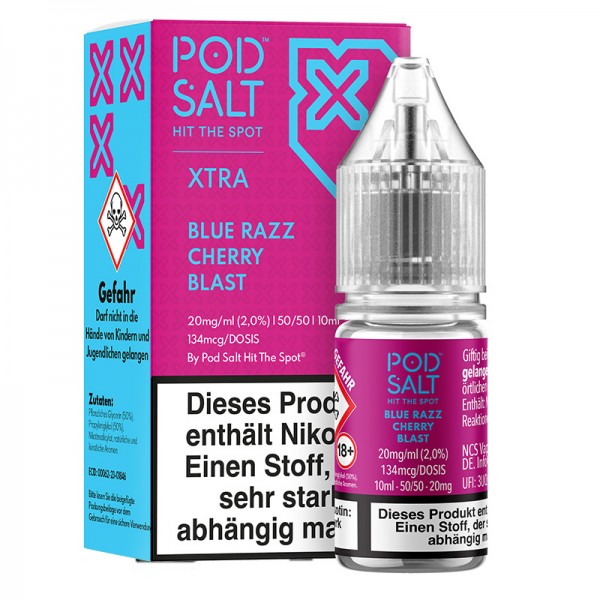 Pod Salt Xtra Blue Razz Cherry Blast Nikotinsalz Liquid 10ml