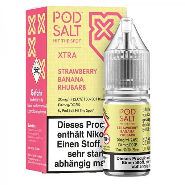 Pod Salt Xtra Strawberry Banana Rhubarb Nikotinsalz Liquid 10ml
